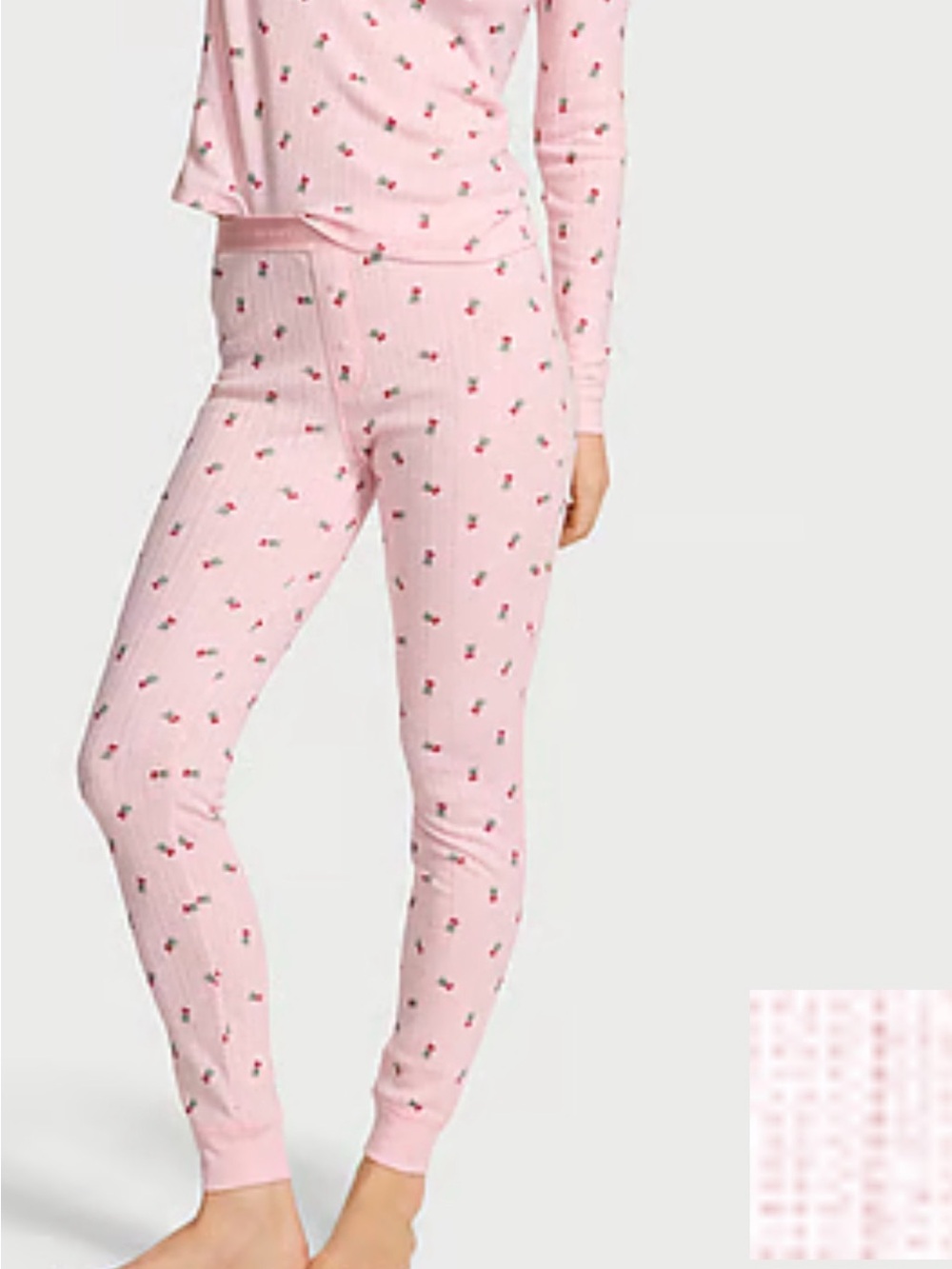Victoria's Secret Pink Cherry-Print Long Sleeve Pajama Set